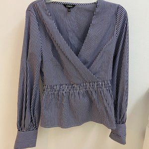 Express Blue and White Striped Size M Blouse